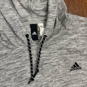 Adidas Men's Essentials Pique Drawstring Hoodie Heather Grey BS3232 Size Large